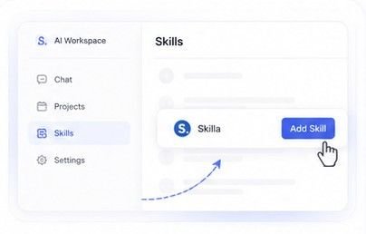 Skilla being installed into an AI workspace