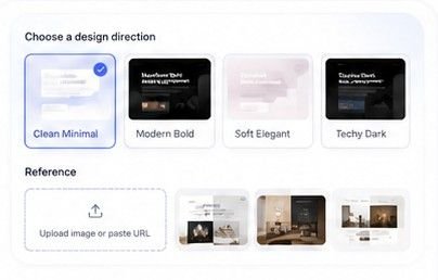 Design direction picker with reference upload